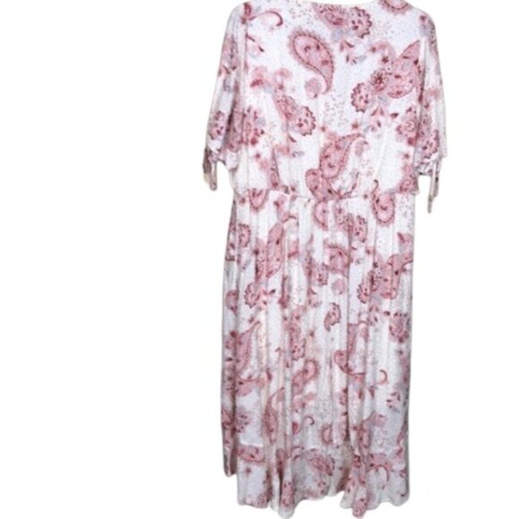 Torrid Womens Midi Swiss Surplice Dress Ivory Cream Paisley Pockets Plus 4X - Picture 6 of 6